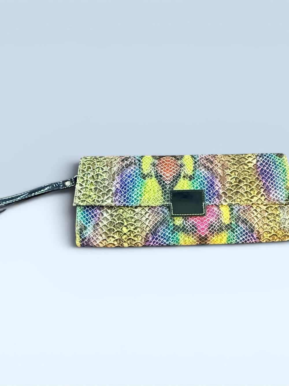 Vintage Giannini Multicolor Snake-Texture Wristlet Clutch